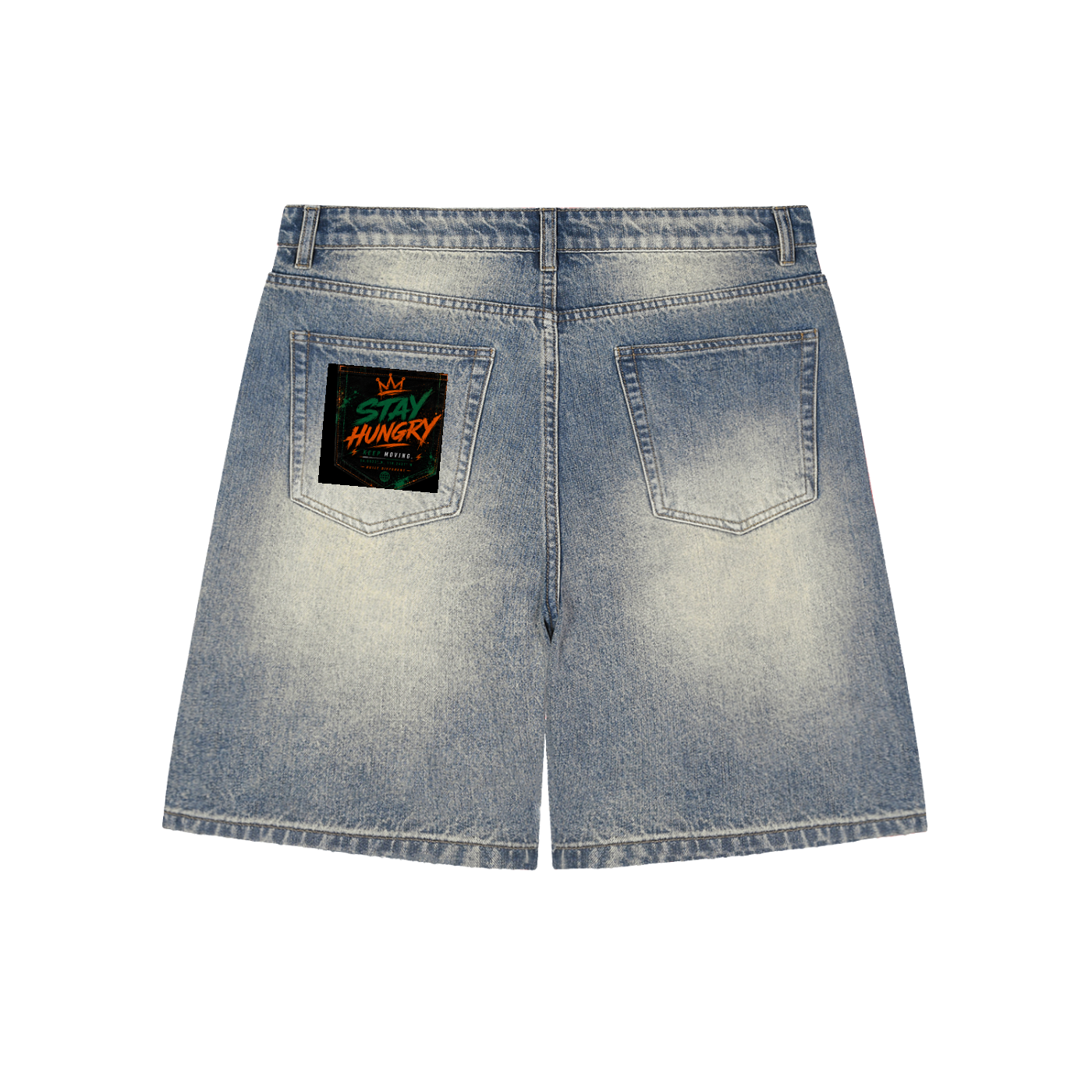 Faded Distressed Baggy Denim Shorts