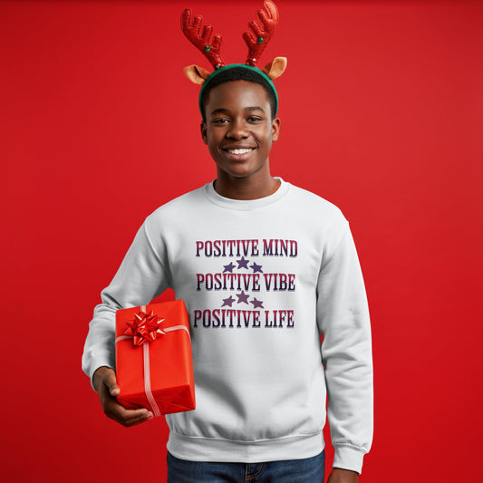 LEE'S VAULT Positive Vibes Premium Crewneck