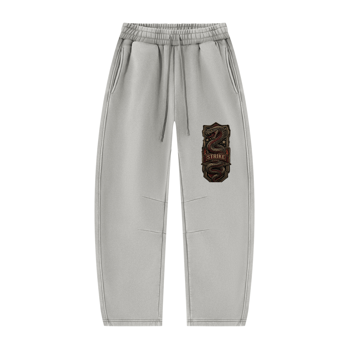 Vintage Wash Barrel Leg Sweatpants | Strike Serpent Crest | Unisex Streetwear Joggers