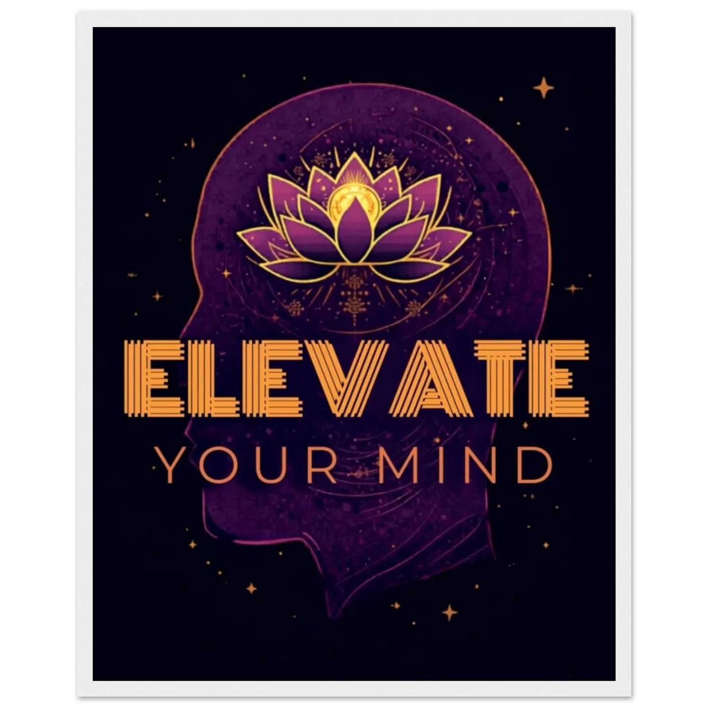 Elevate Your Mind framed poster corner detail showing frame quality