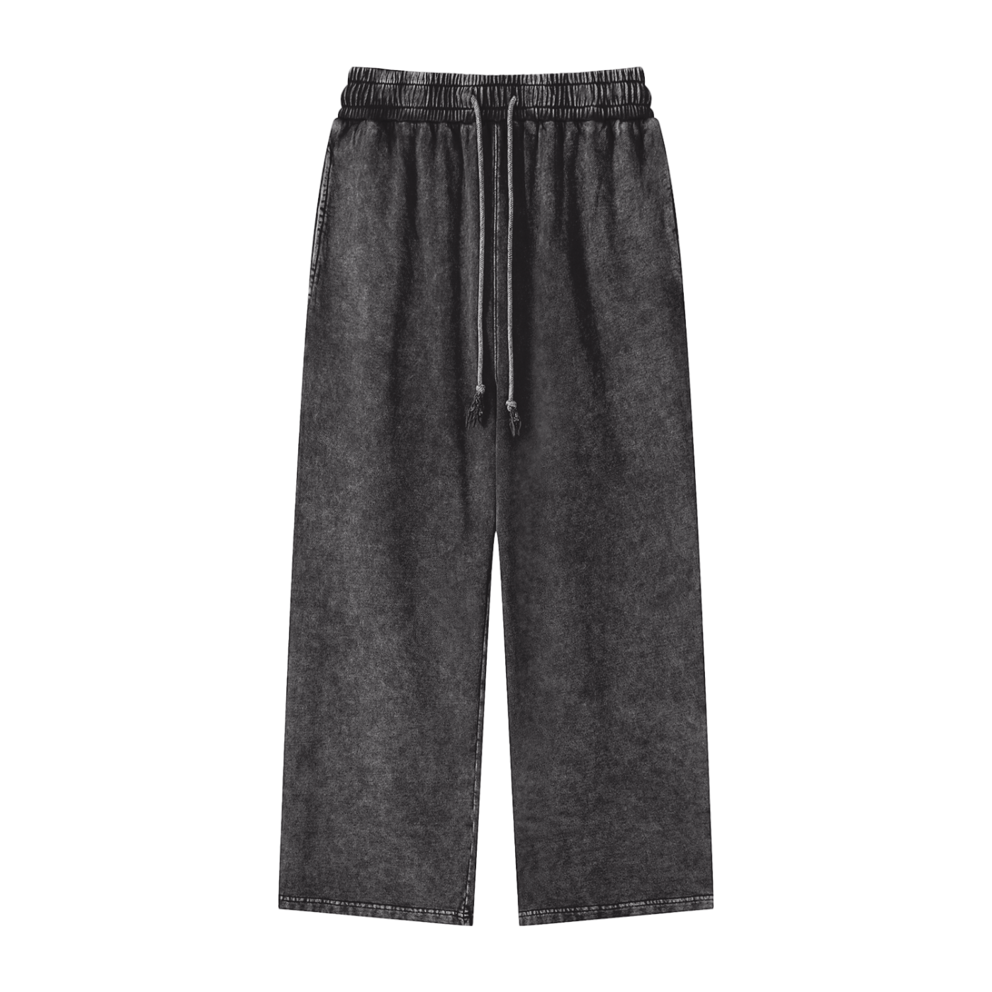 Close-up of vintage wash texture on taupe trousers