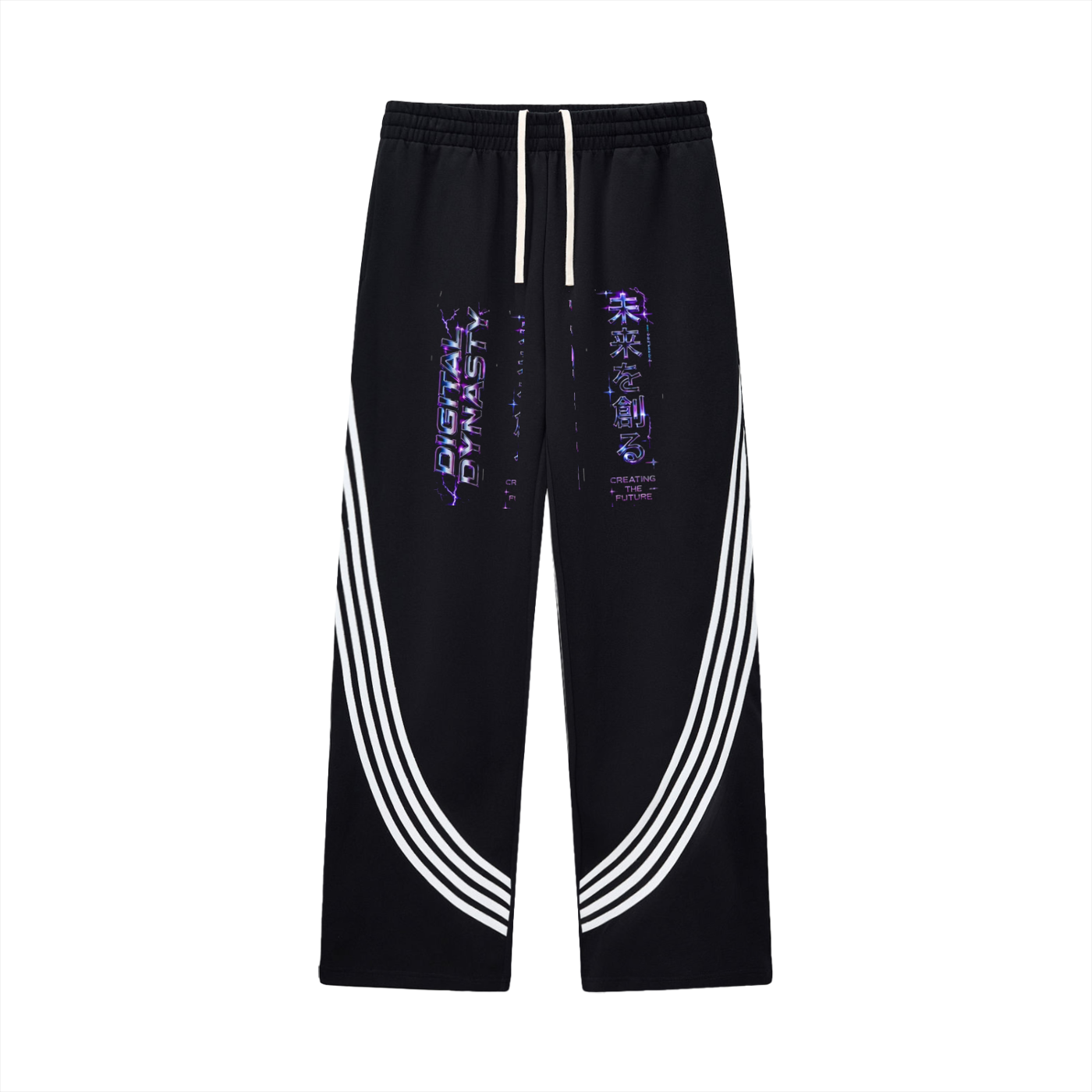 Curved Stripe Straight Sweatpants
