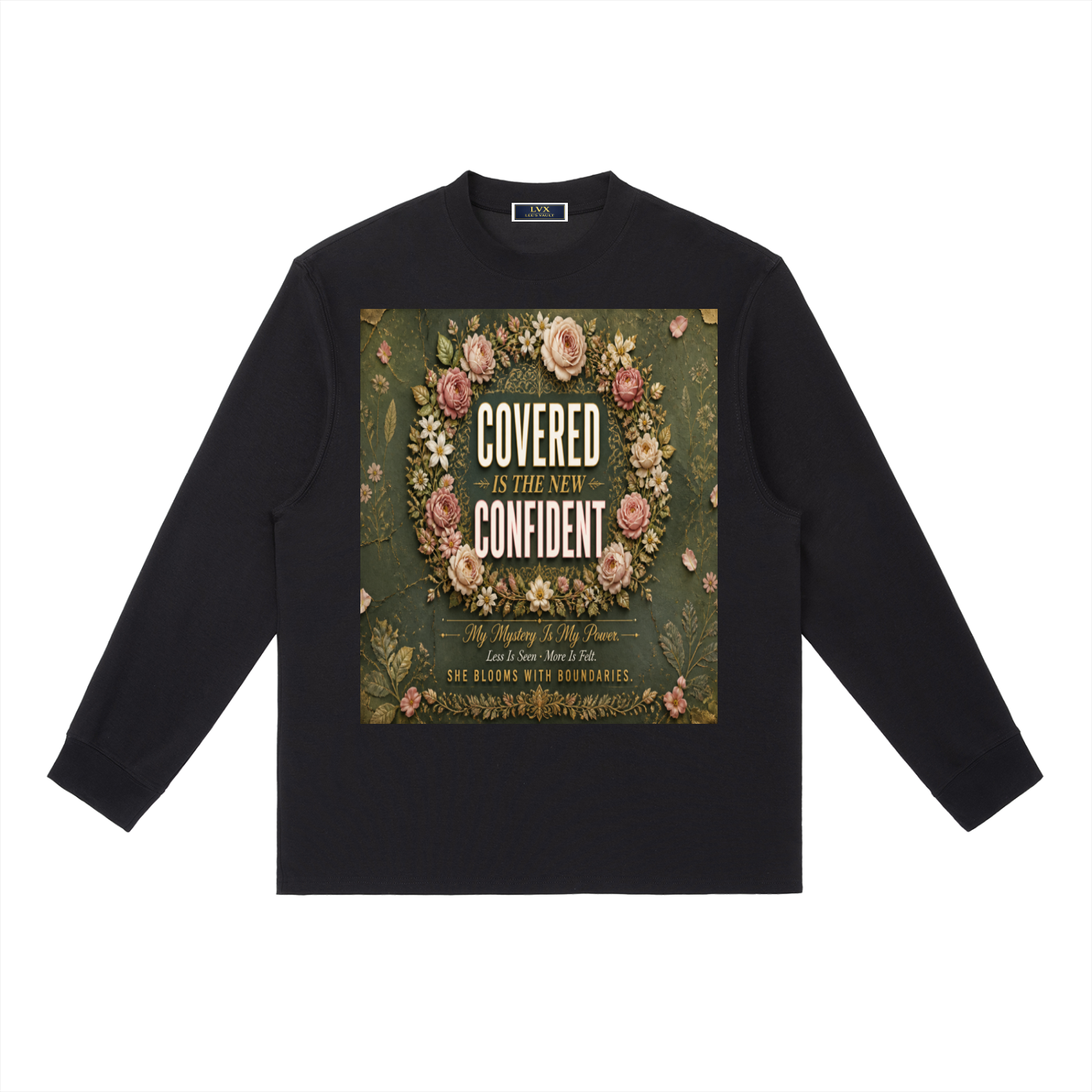 Covered Is The New Confident — Women's Long Sleeve Graphic Tee | Drop Shoulder | 280 GSM Faith Fashion