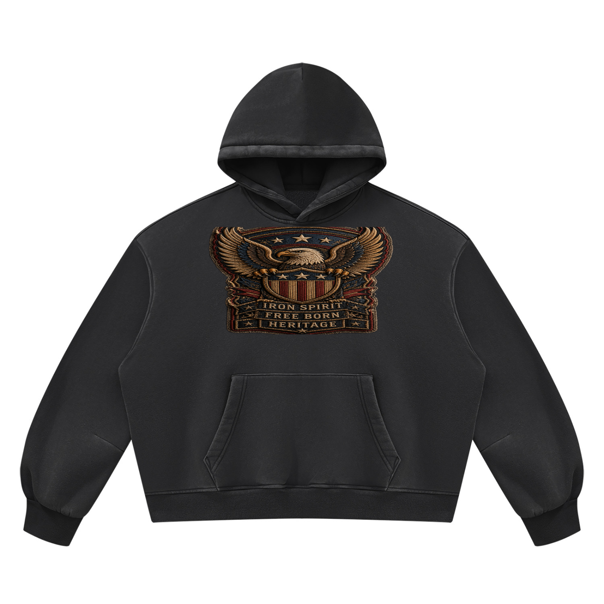Vintage Wash Boxy Fleece Hoodie | Oversized Drop-Shoulder Pullover | Vault Signature Streetwear Unisex