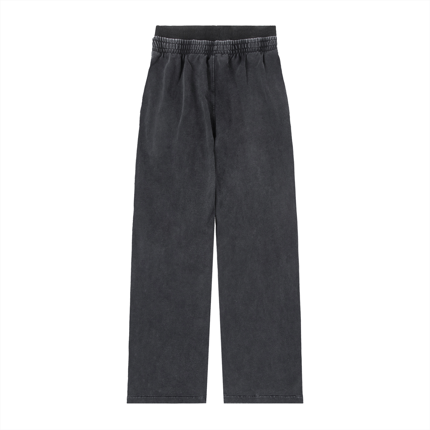 Close-up of crown and flame streak graphic on vintage wash pants