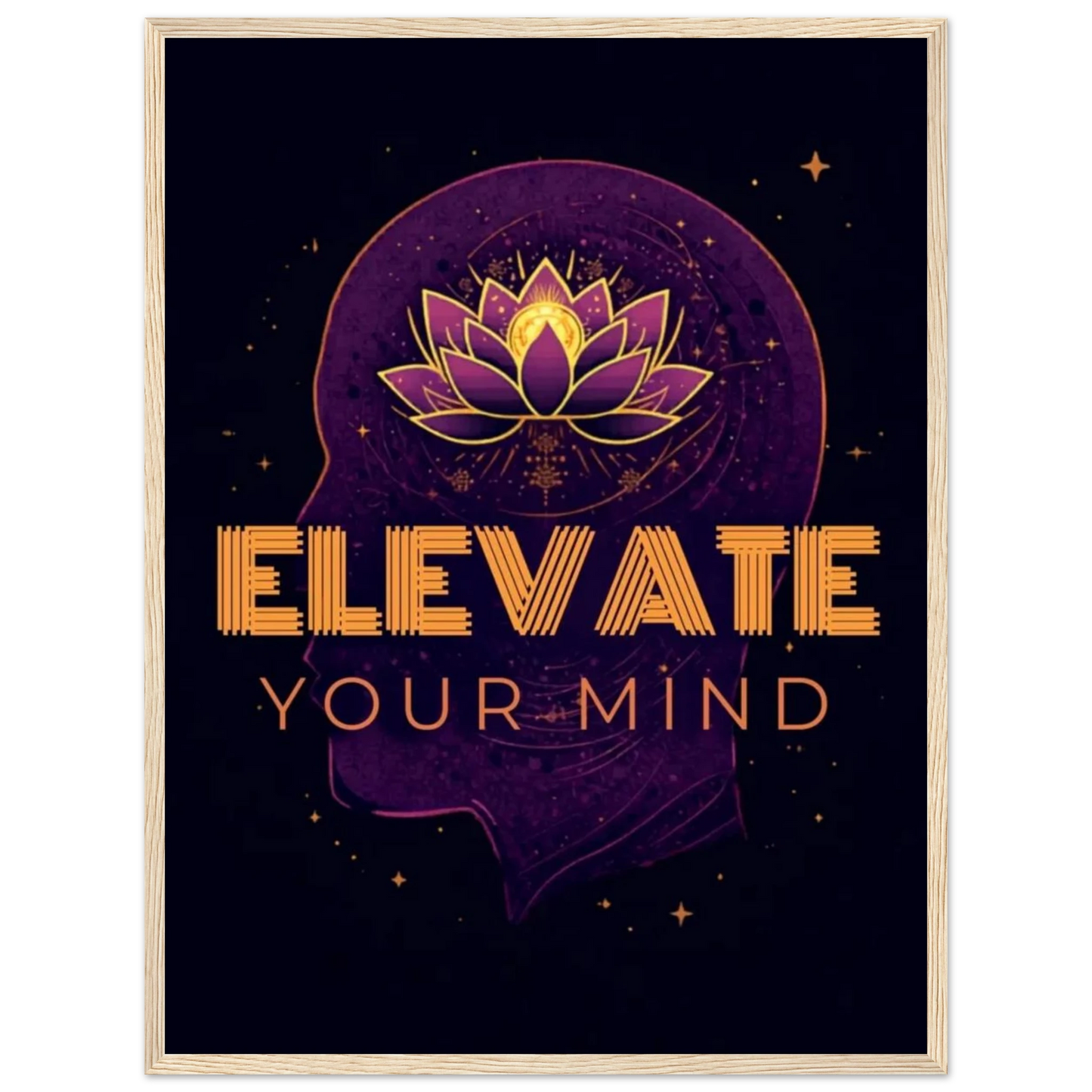 Elevate Your Mind framed wall art displayed in modern home office