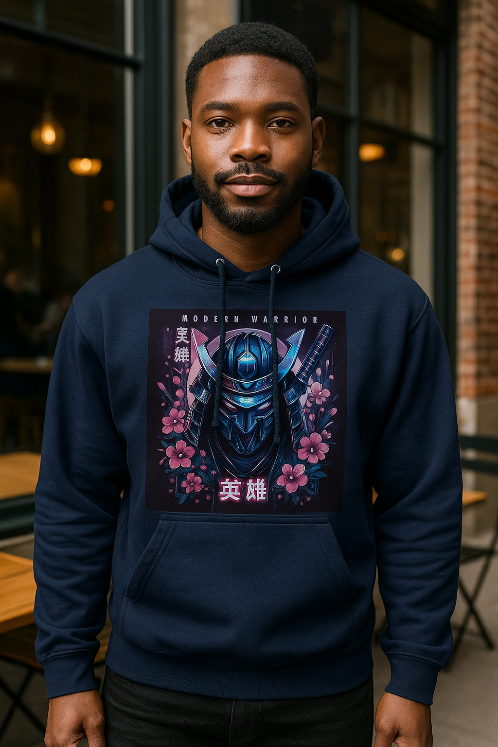 Modern Warrior Samurai Hoodie • Purple Anime Hoodie • Cyberpunk Samurai Sweatshirt • Japanese Warrior Hoodie • Streetwear Gift for Him/Her