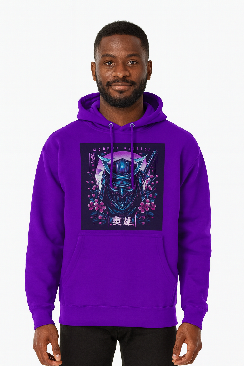 Modern Warrior Samurai Hoodie • Purple Anime Hoodie • Cyberpunk Samurai Sweatshirt • Japanese Warrior Hoodie • Streetwear Gift for Him/Her