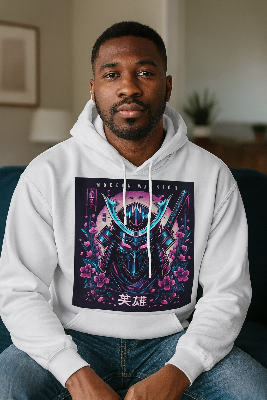 Modern Warrior Samurai Hoodie • Purple Anime Hoodie • Cyberpunk Samurai Sweatshirt • Japanese Warrior Hoodie • Streetwear Gift for Him/Her