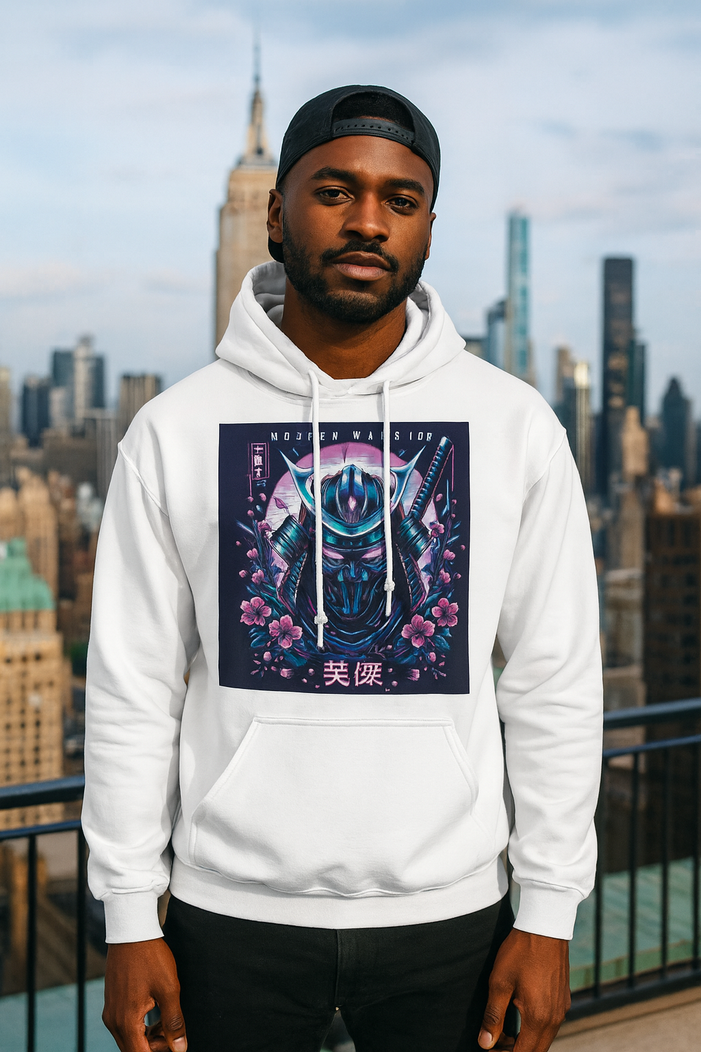 Modern Warrior Samurai Hoodie • Purple Anime Hoodie • Cyberpunk Samurai Sweatshirt • Japanese Warrior Hoodie • Streetwear Gift for Him/Her