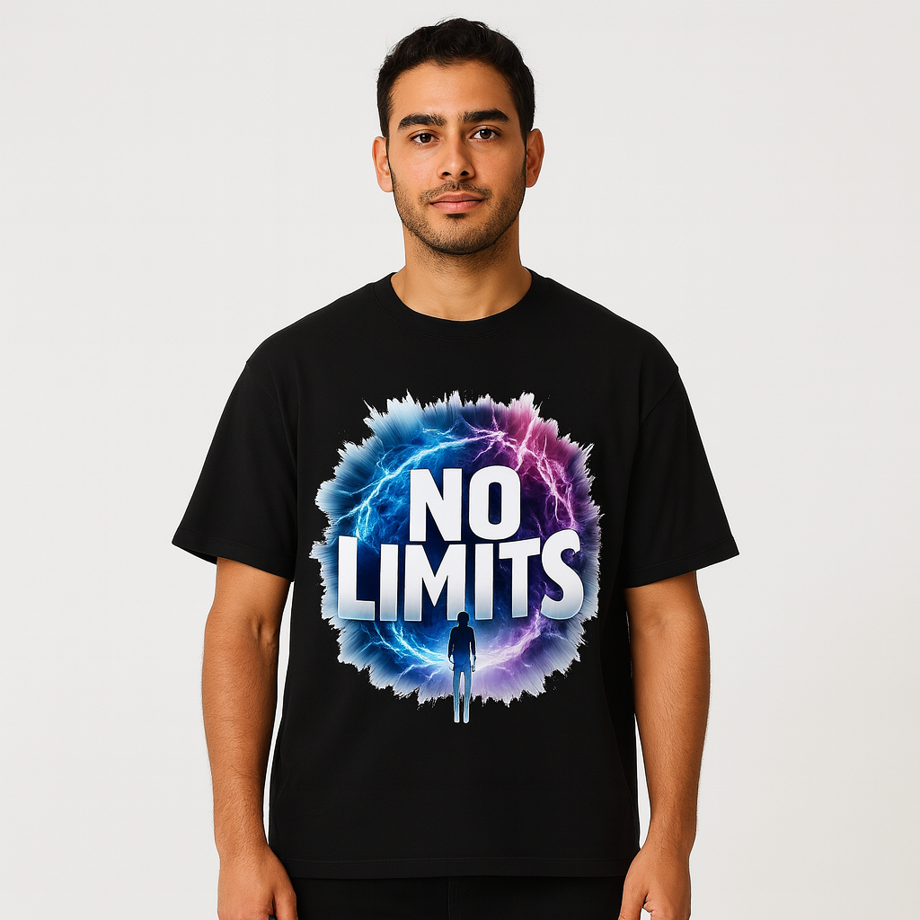 NO LIMIT Oversized Heavyweight Streetwear T-Shirt • Shaka Wear 7.5oz Tee • Hip Hop Graphic Tee • Men’s Urban Fashion • USA Cotton