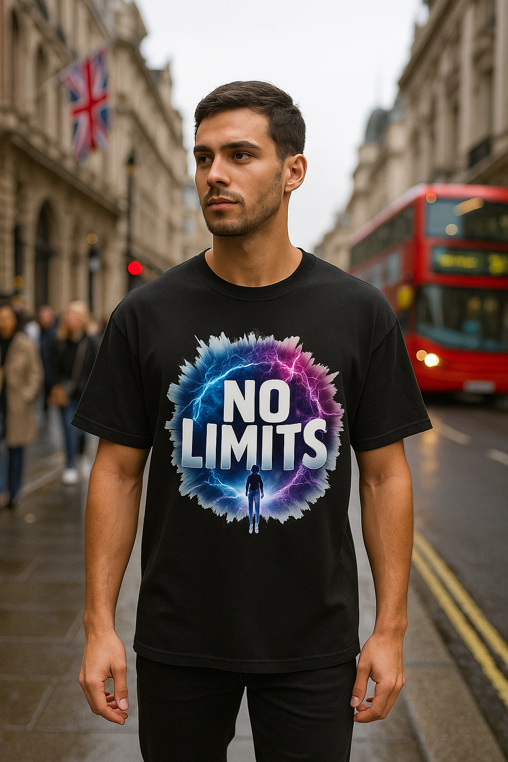 NO LIMIT Oversized Heavyweight Streetwear T-Shirt • Shaka Wear 7.5oz Tee • Hip Hop Graphic Tee • Men’s Urban Fashion • USA Cotton
