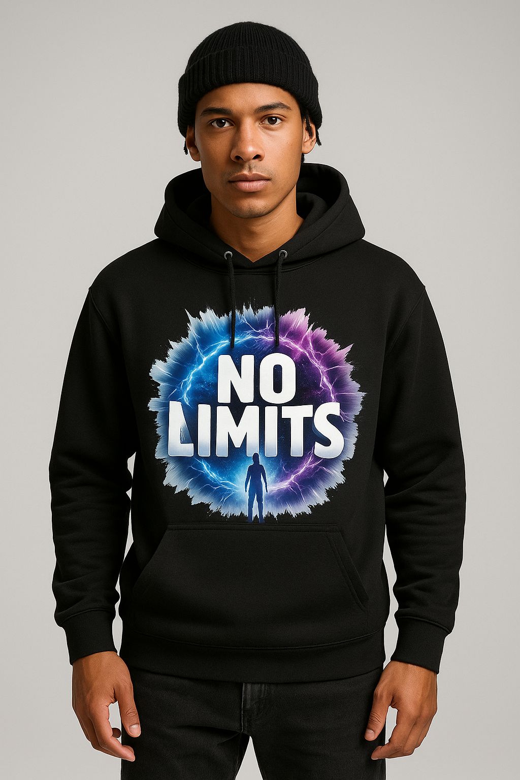 NO LIMITS Graphic Apparel – Empowering Cosmic Electric Design | Unisex Hoodie / Tee / Sweatshirt | Streetwear, Gift for Him/Her
