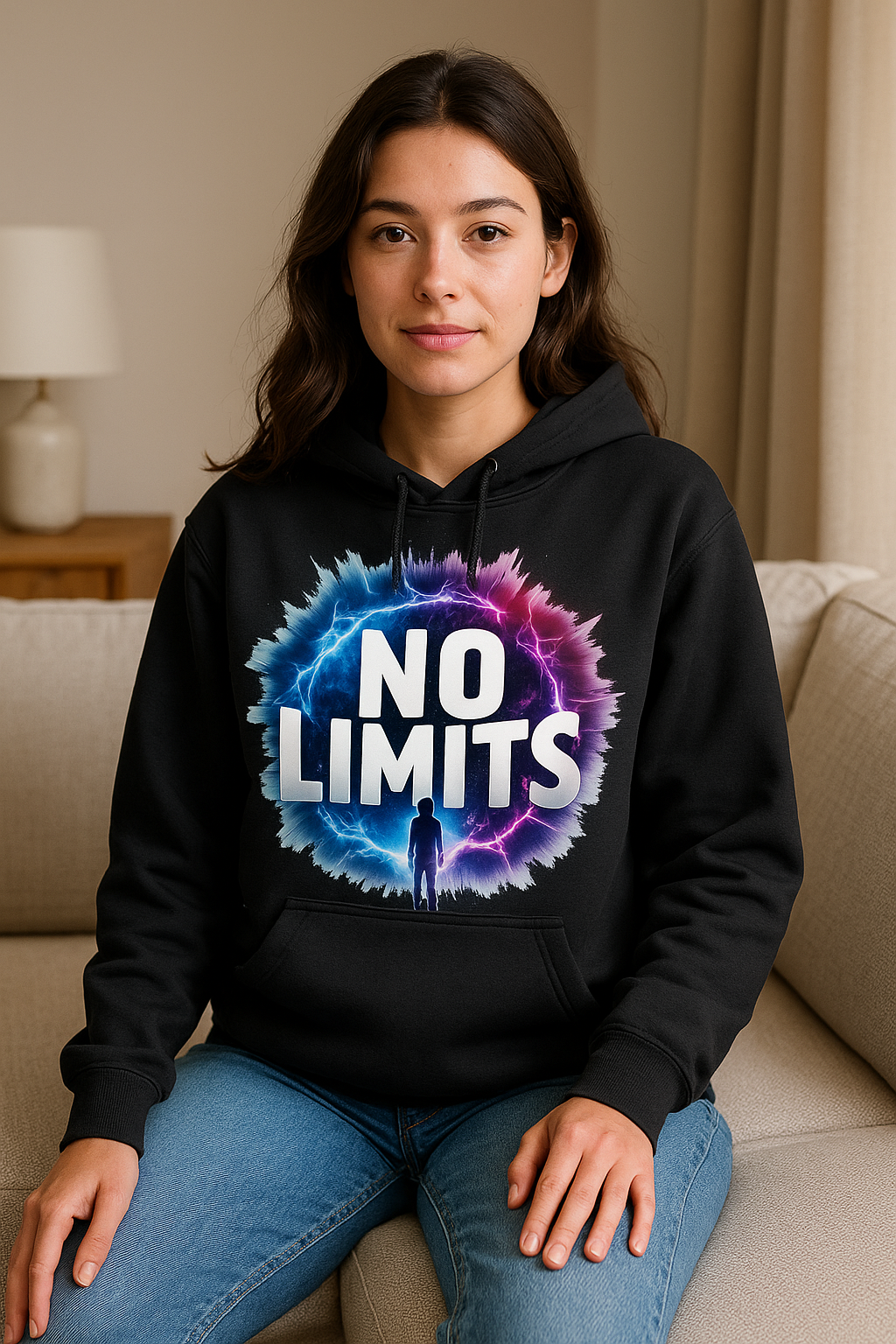NO LIMITS Graphic Apparel – Empowering Cosmic Electric Design | Unisex Hoodie / Tee / Sweatshirt | Streetwear, Gift for Him/Her