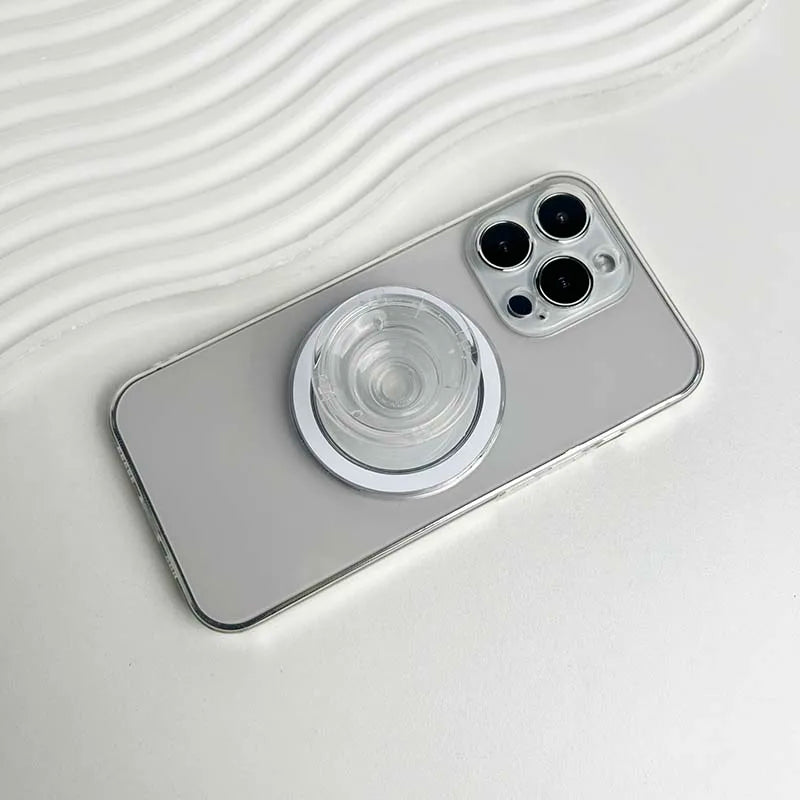 Mobile phone grip Basic materials Transparent magnetic mirror phone stand for IPhone 15 14 13 12 11 Pro Max Magsafe Socket