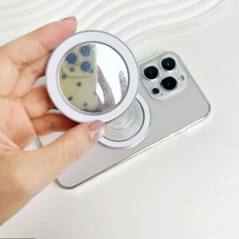 Mobile phone grip Basic materials Transparent magnetic mirror phone stand for IPhone 15 14 13 12 11 Pro Max Magsafe Socket
