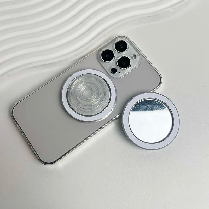 Mobile phone grip Basic materials Transparent magnetic mirror phone stand for IPhone 15 14 13 12 11 Pro Max Magsafe Socket