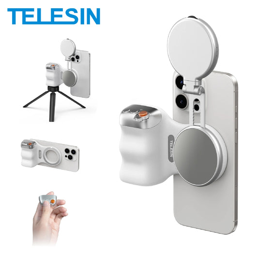 Telesin Magnetic Phone Grip with Wireless Shutter - 3-in-1 Camera Handle & Stand
