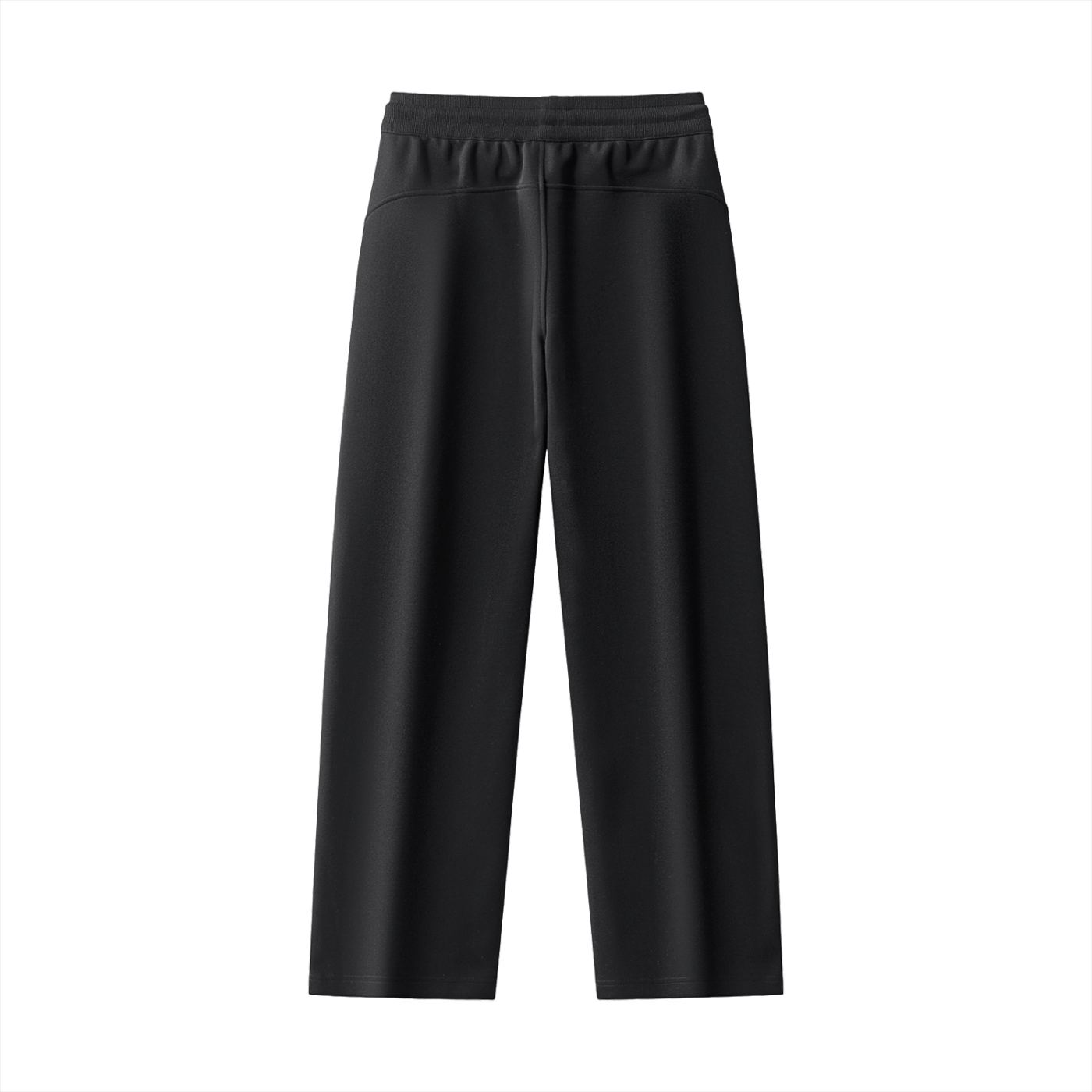 Close-up of Limitless ombre graphic on black sweatpants leg