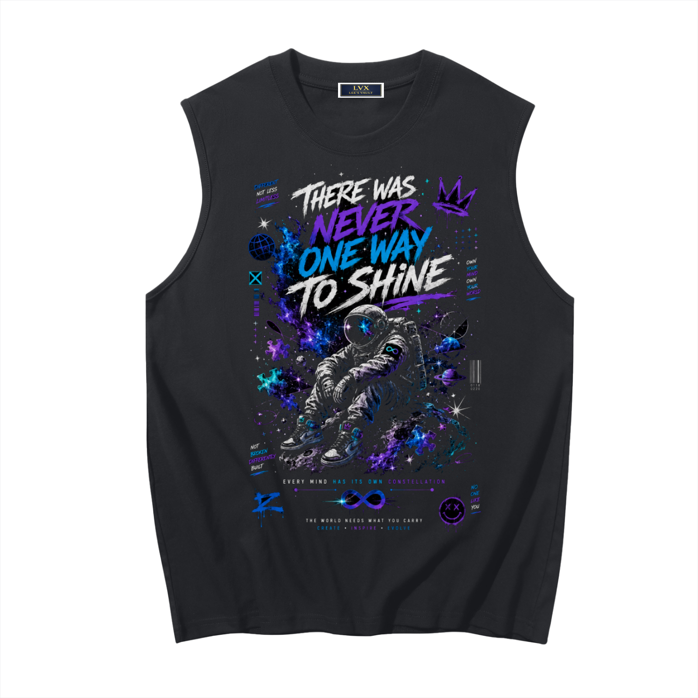 There Was Never One Way to Shine neurodiversity sleeveless tank top front view