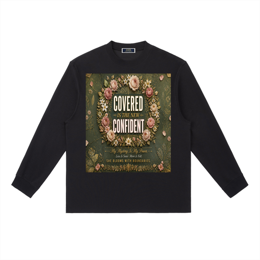 Covered Is The New Confident Tee - Modesty Front View - LEE'S VAULT faith modest fashion