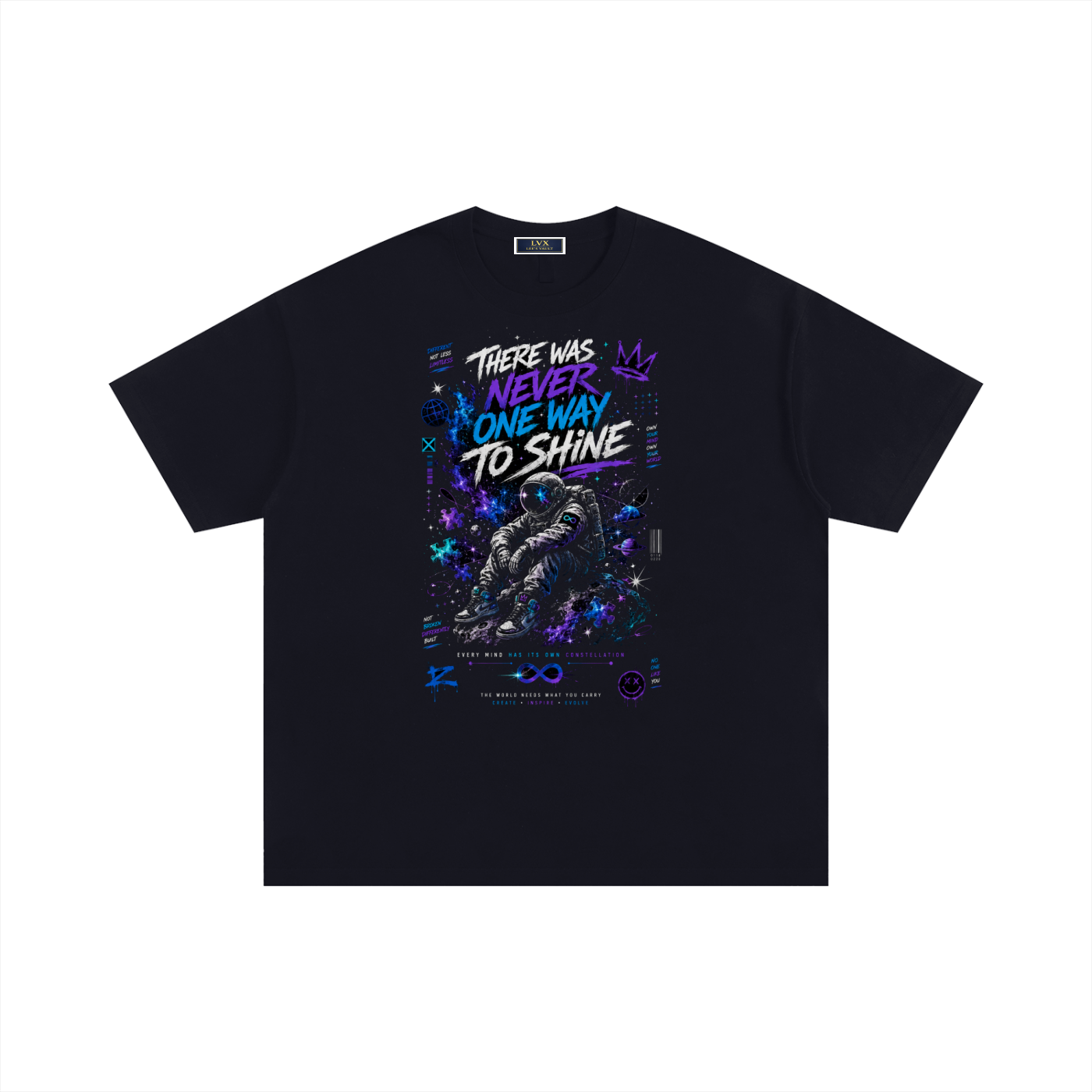 There Was Never One Way to Shine oversized neurodiversity streetwear tee front view