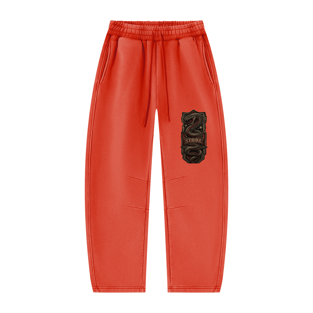 Vintage Wash Barrel Leg Sweatpants | Strike Serpent Crest | Unisex Streetwear Joggers