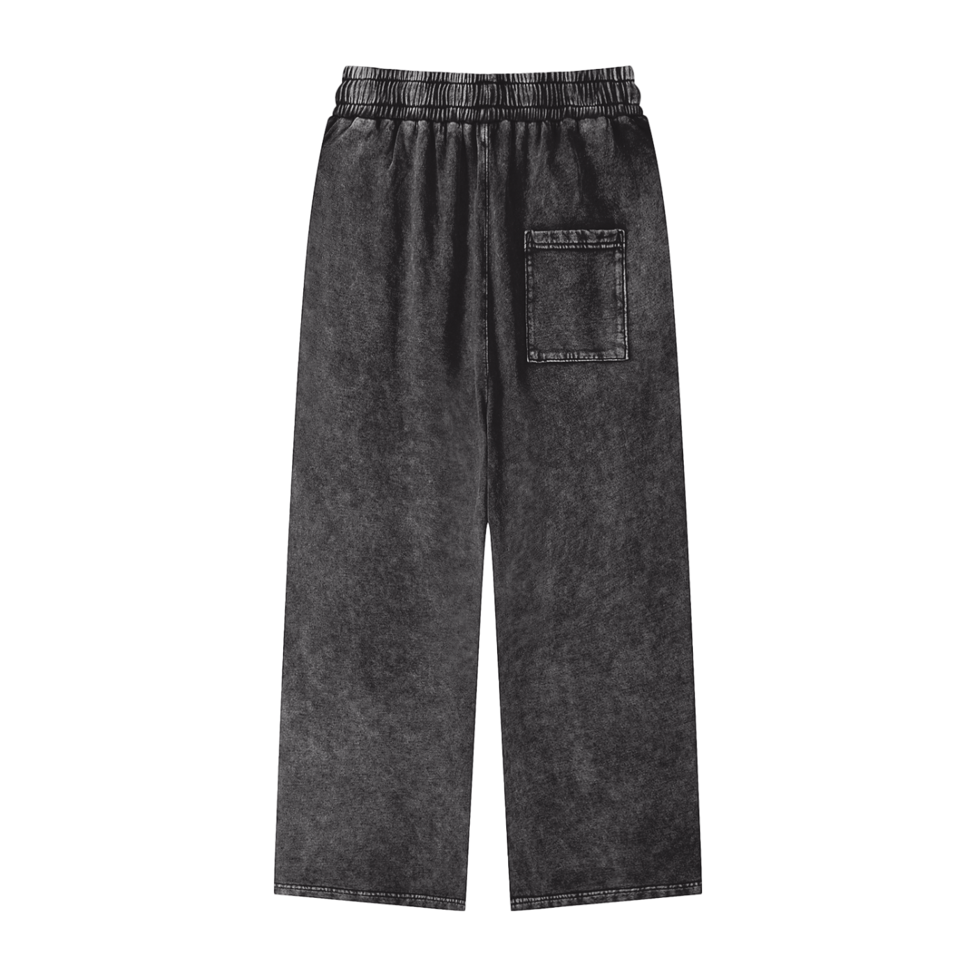 Snow washed pants drawstring waist detail