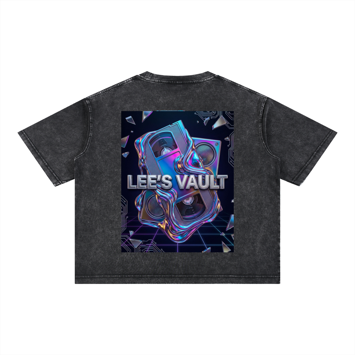 Mineral Wash Heavyweight Boxy Tee - Wash Texture Close-Up - LEE'S VAULT mineral wash tee