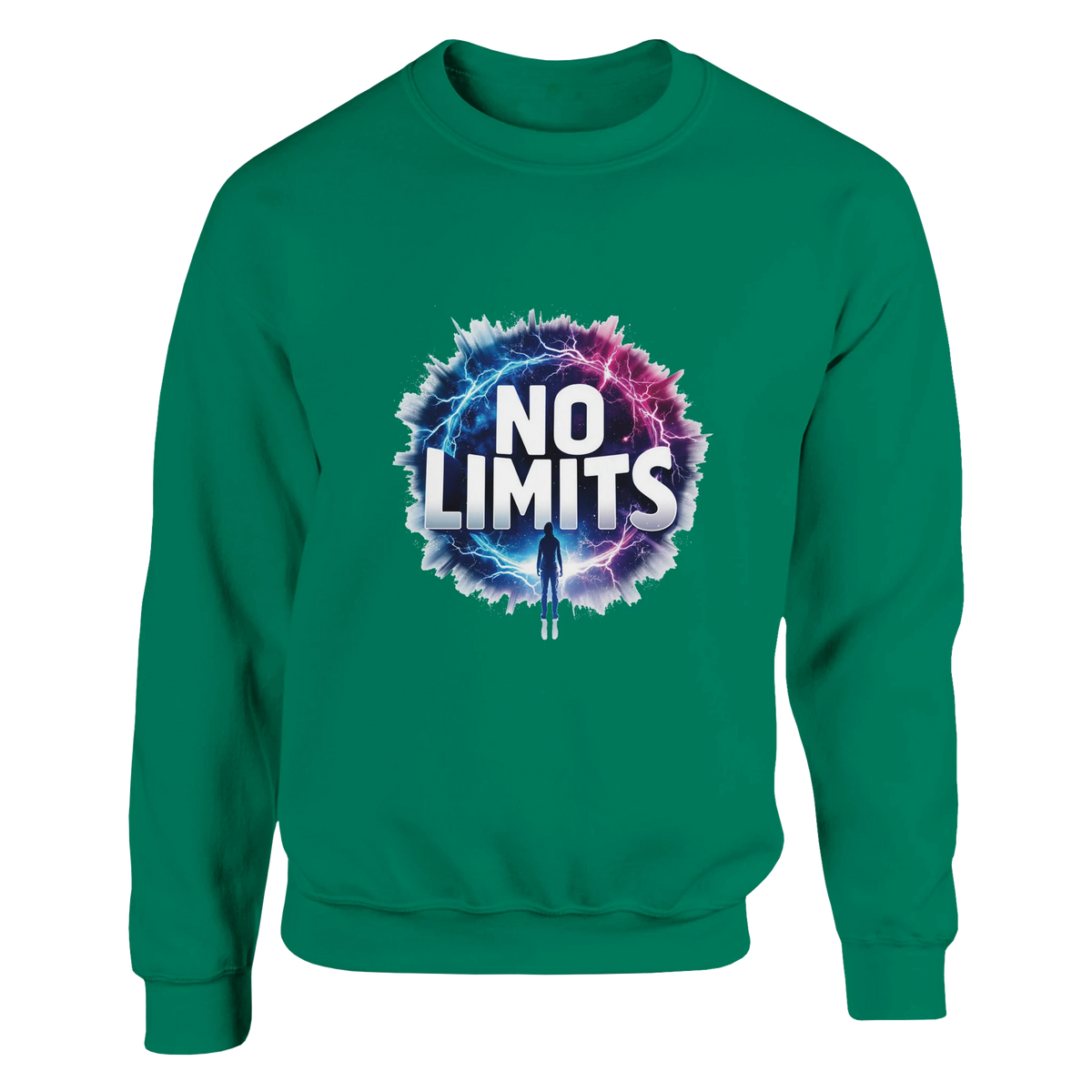 No Limits Fleece Crewneck - Back View Fleece Detail - LEE'S VAULT motivational crewneck
