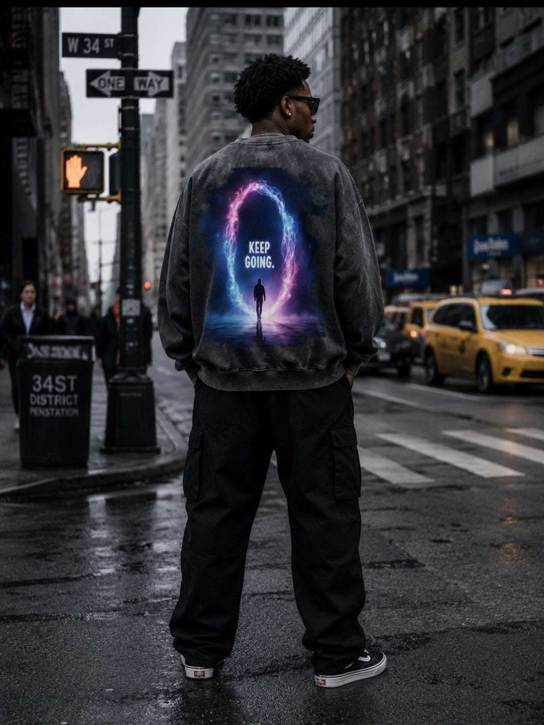 Sunfade Drop-Shoulder Cotton Sweatshirt
