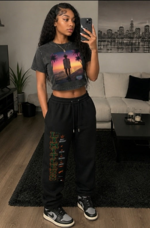 Mineral Wash Raglan Crop Tee