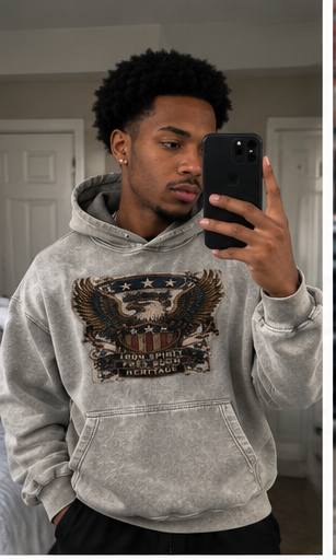 Vintage Wash Boxy Fleece Hoodie | Oversized Drop-Shoulder Pullover | Vault Signature Streetwear Unisex