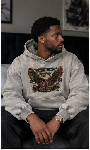 Vintage Wash Boxy Fleece Hoodie | Oversized Drop-Shoulder Pullover | Vault Signature Streetwear Unisex