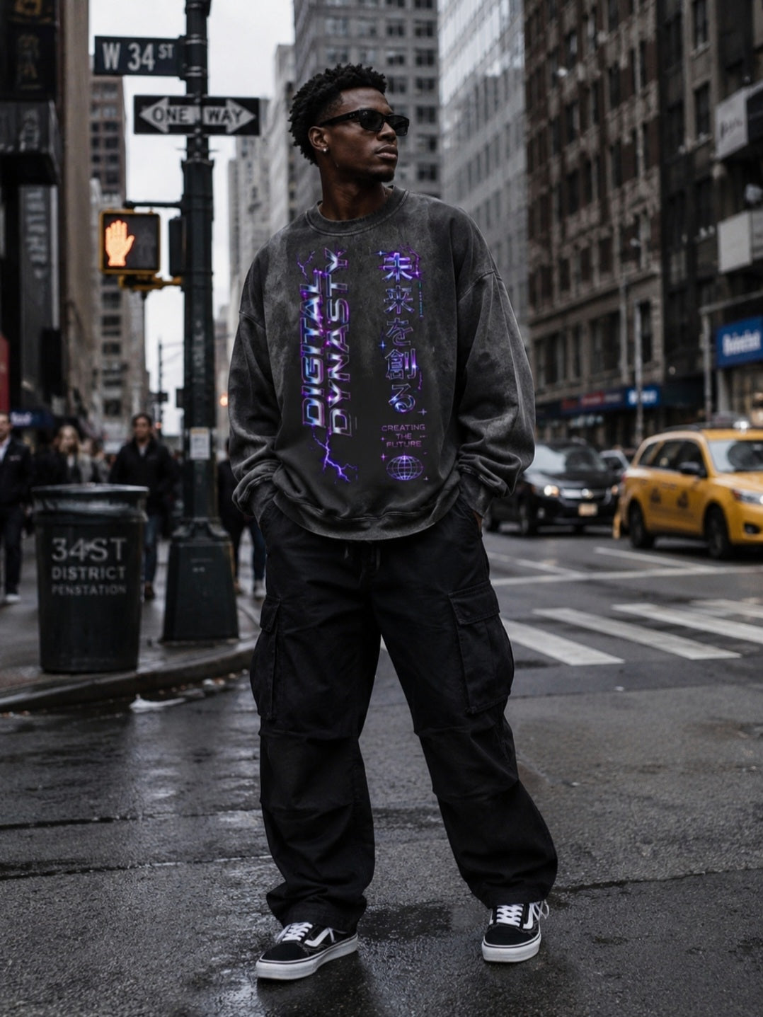 Sunfade Drop-Shoulder Cotton Sweatshirt