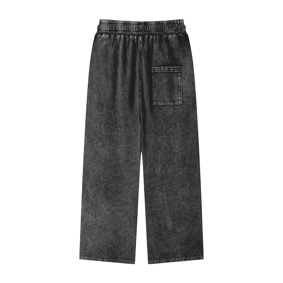 Snow Wash Straight Leg Pants - Drawstring Waist Detail - LEE'S VAULT minimalist joggers