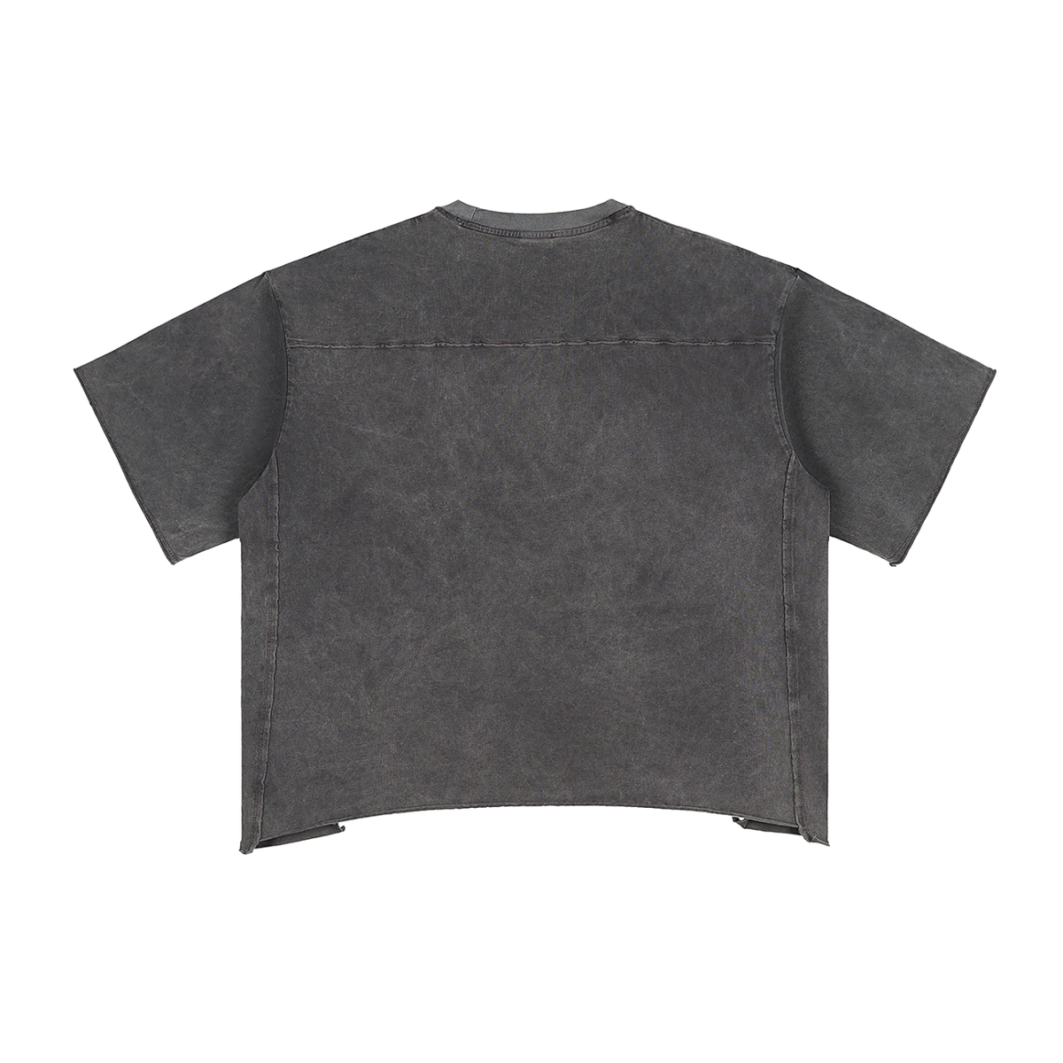 Snow Wash Raw Hem Boxy Tee - Fabric Texture Close-Up - LEE'S VAULT boxy tee