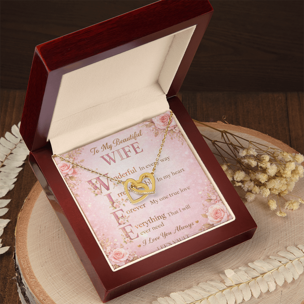 To My Beautiful Wife Necklace - Full Unboxed Product Shot - LEE'S VAULT romantic jewelry gift